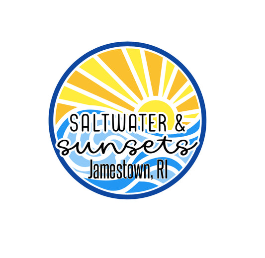 Jamestown, RI Stickers, saltwater sunsets (Pack of 12), JMST001