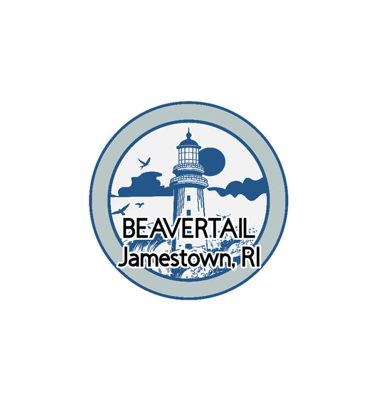 Jamestown, RI Stickers, Beavertail Lighthouse Gray (Pack of 12), JMST011