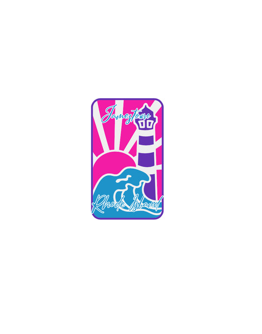 Jamestown, RI Stickers, Beavertail Lighthouse Blue (Pack of 12), JMST009