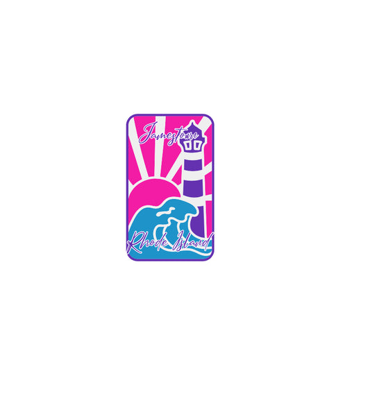 Jamestown, RI Stickers, Beavertail Lighthouse Blue (Pack of 12), JMST010